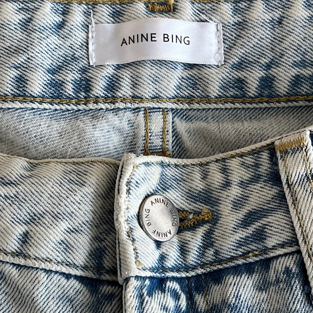 Anine Bing Jeans. Distressed Light Blue Boyfriend Jeans, Like New. - Picture 6 of 13